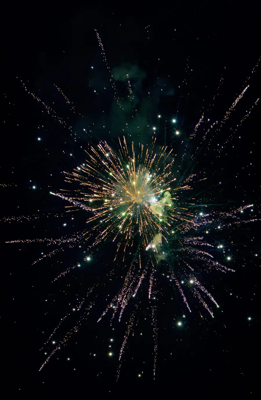 An Airwize pyrotechnic display at night