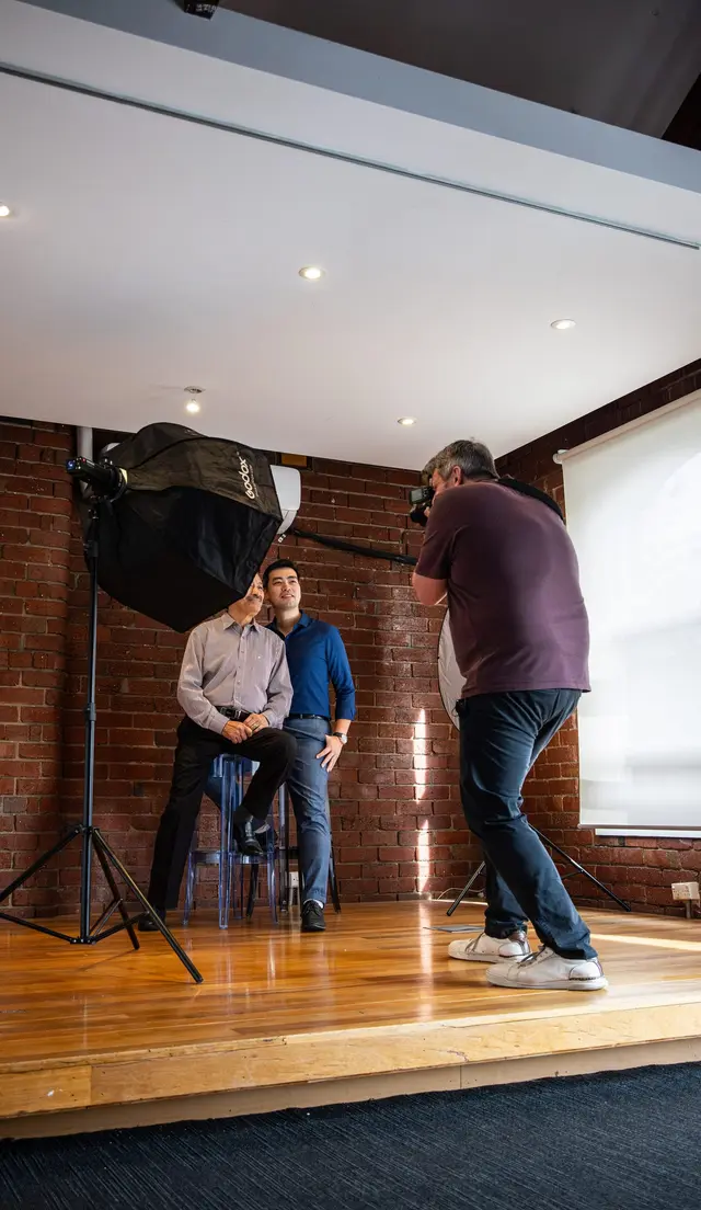 A portrait session in the Urban Media studio