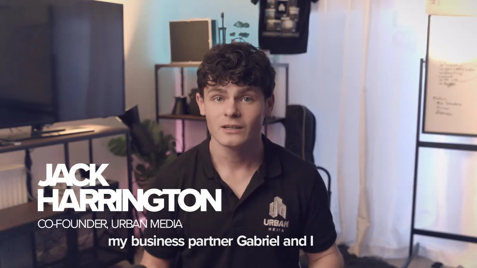 Jack Harrington, co-founder of Urban Media, speaking to camera